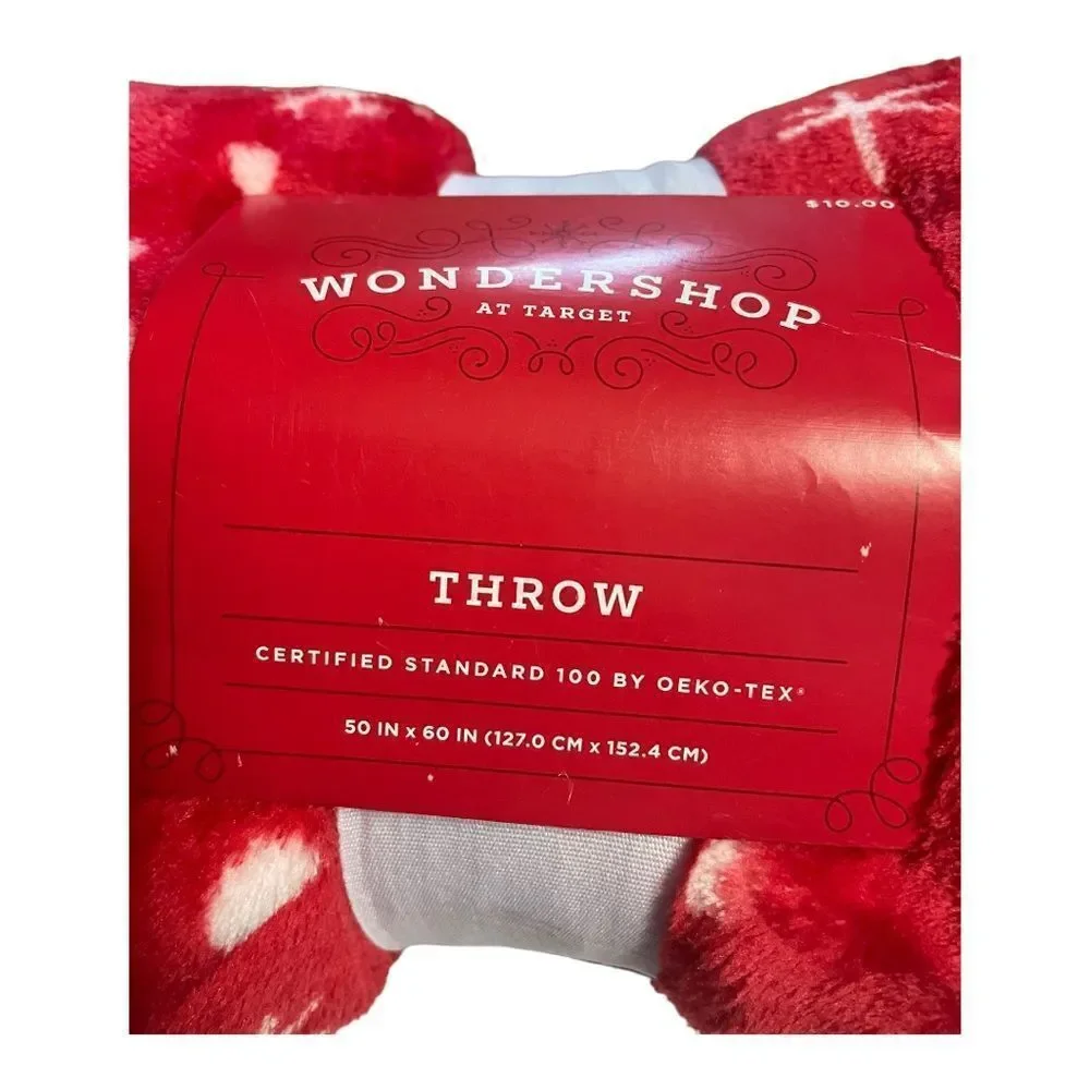 CHRISTMAS RED AND‎ WHITE THROW BLANKET